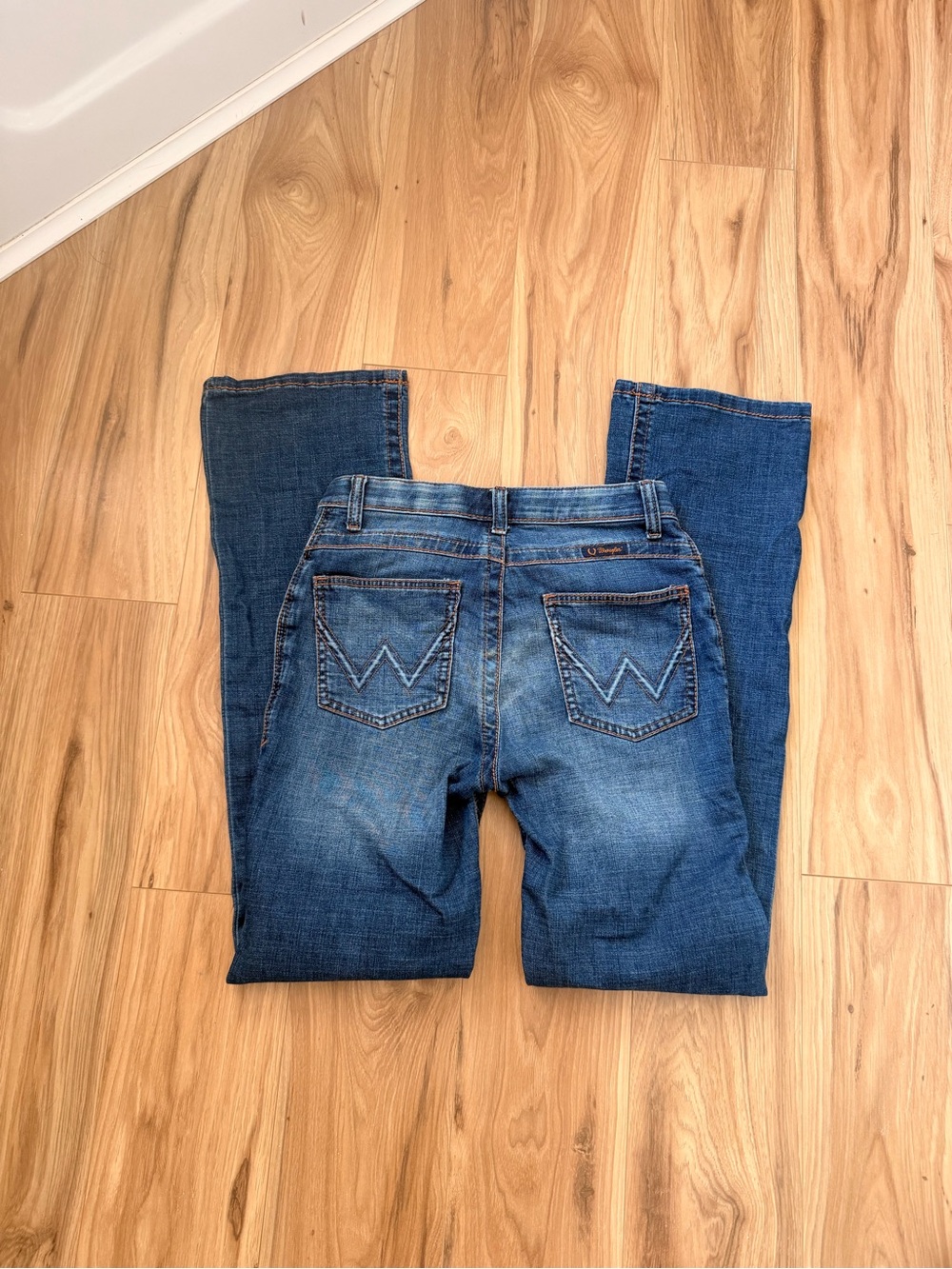 Wrangler Women's Dark Blue Boot Cut Jeans with Signature Back Stitch